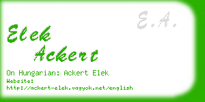 elek ackert business card